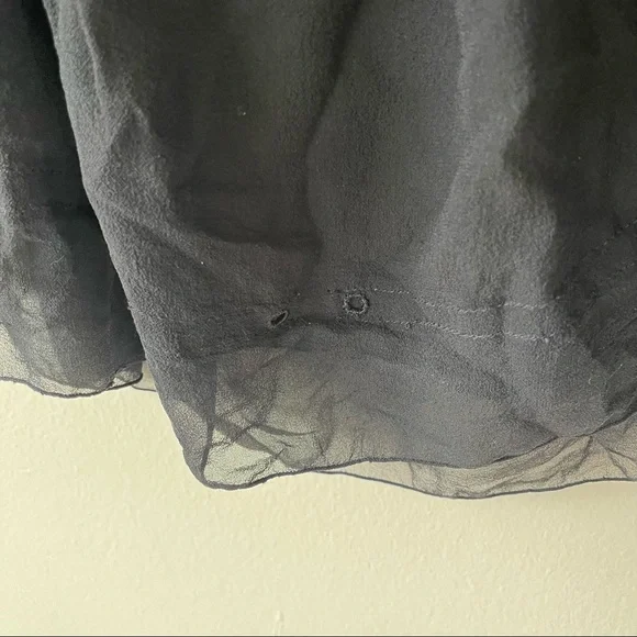 PINKO sheer blouse long sleeve princess waist rhinestone Whimsy goth - Picture 12 of 14